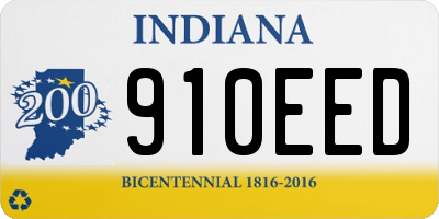 IN license plate 910EED