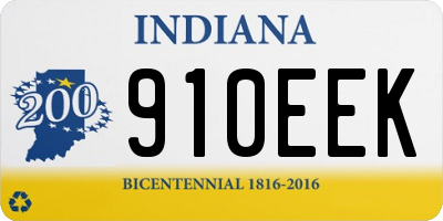 IN license plate 910EEK