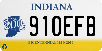 IN license plate 910EFB