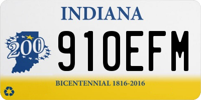 IN license plate 910EFM