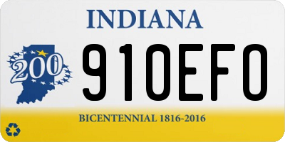 IN license plate 910EFO