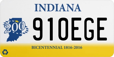 IN license plate 910EGE