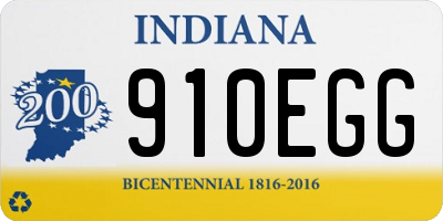 IN license plate 910EGG