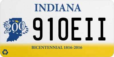 IN license plate 910EII