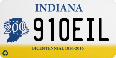 IN license plate 910EIL