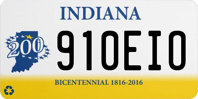 IN license plate 910EIO