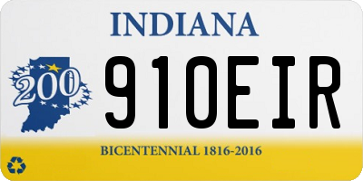 IN license plate 910EIR