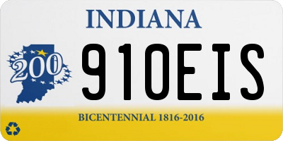 IN license plate 910EIS