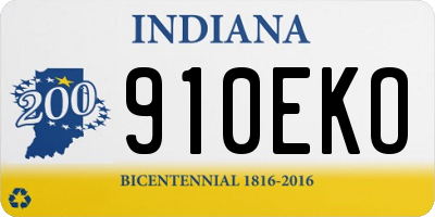 IN license plate 910EKO