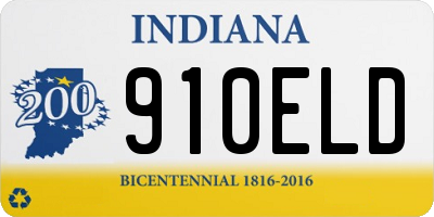 IN license plate 910ELD
