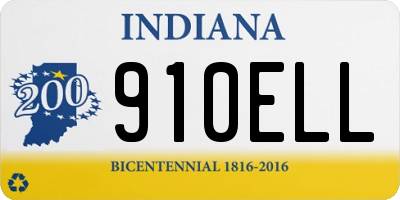 IN license plate 910ELL