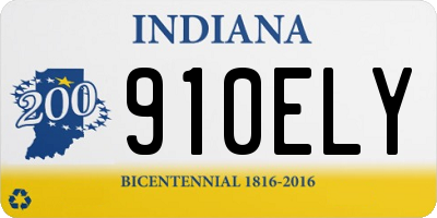 IN license plate 910ELY