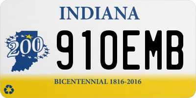 IN license plate 910EMB
