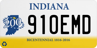 IN license plate 910EMD