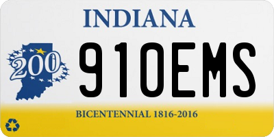 IN license plate 910EMS