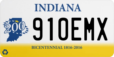 IN license plate 910EMX