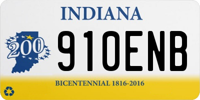 IN license plate 910ENB