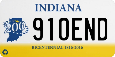 IN license plate 910END