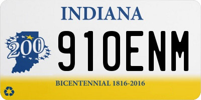 IN license plate 910ENM