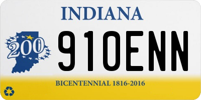 IN license plate 910ENN