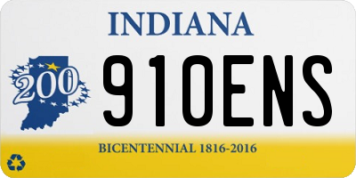 IN license plate 910ENS