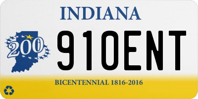 IN license plate 910ENT