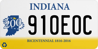 IN license plate 910EOC