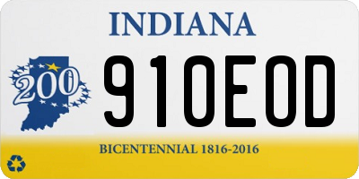 IN license plate 910EOD