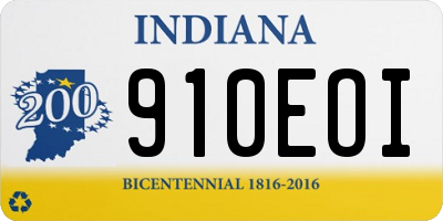 IN license plate 910EOI