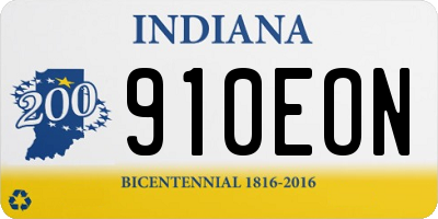 IN license plate 910EON