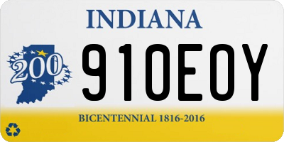 IN license plate 910EOY