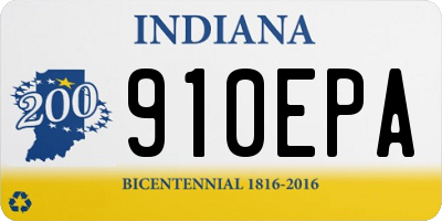 IN license plate 910EPA