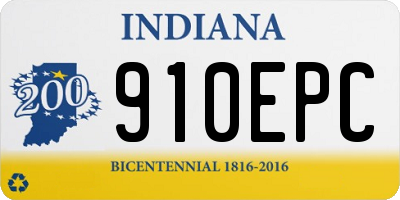 IN license plate 910EPC