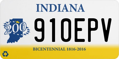 IN license plate 910EPV