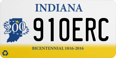 IN license plate 910ERC