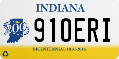 IN license plate 910ERI
