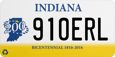 IN license plate 910ERL