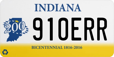 IN license plate 910ERR
