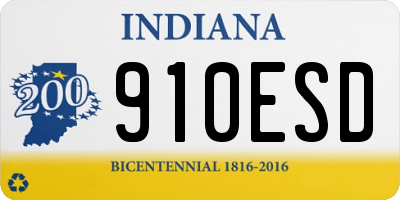 IN license plate 910ESD