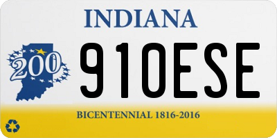 IN license plate 910ESE
