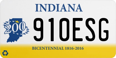 IN license plate 910ESG