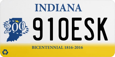 IN license plate 910ESK