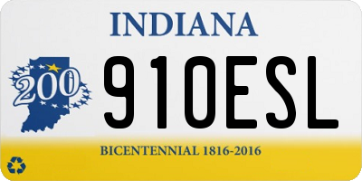 IN license plate 910ESL