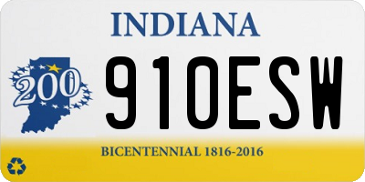 IN license plate 910ESW