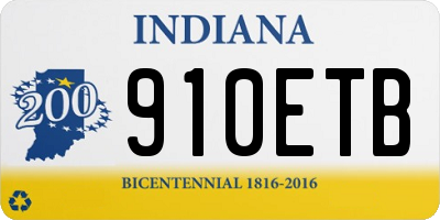 IN license plate 910ETB