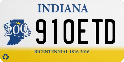IN license plate 910ETD