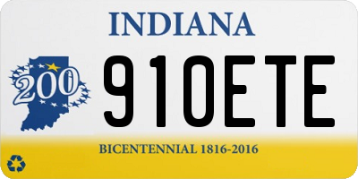 IN license plate 910ETE