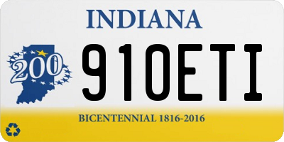 IN license plate 910ETI
