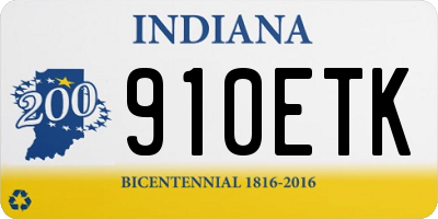 IN license plate 910ETK
