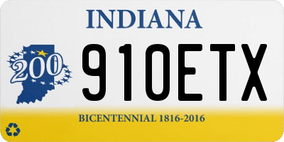 IN license plate 910ETX